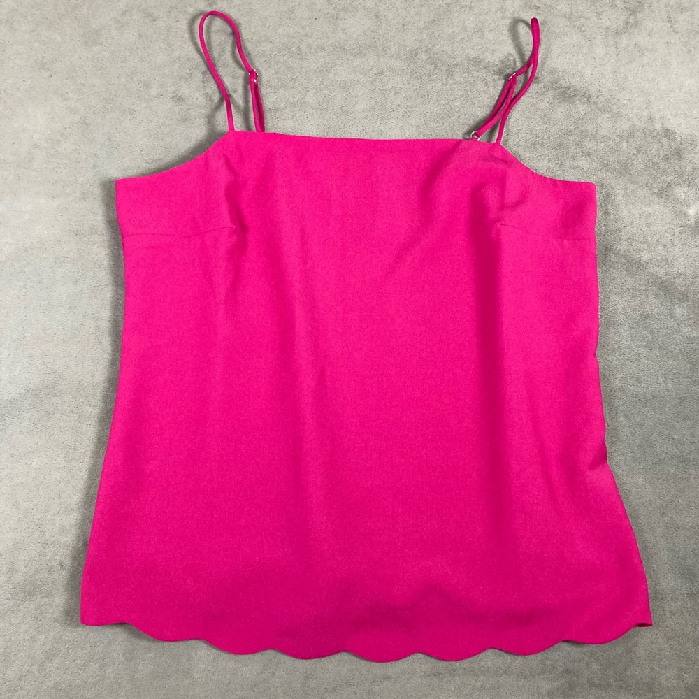 J.Crew Pink Scalloped Hem Camisole Top Adjustable Straps Size 6